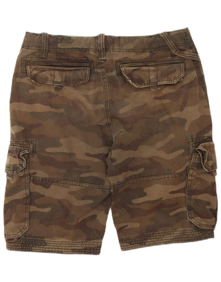 Fat Face Herren Cargo-Shorts W32 Medium Khaki Camouflage Baumwolle