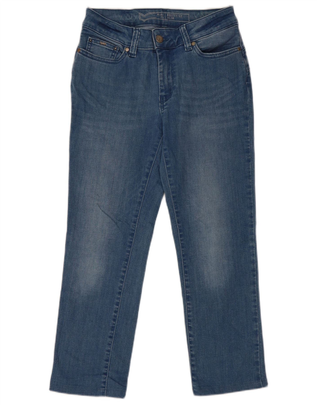 Gas Damen Britty Crop Slim Jeans W25 L23 Blaue Baumwolle