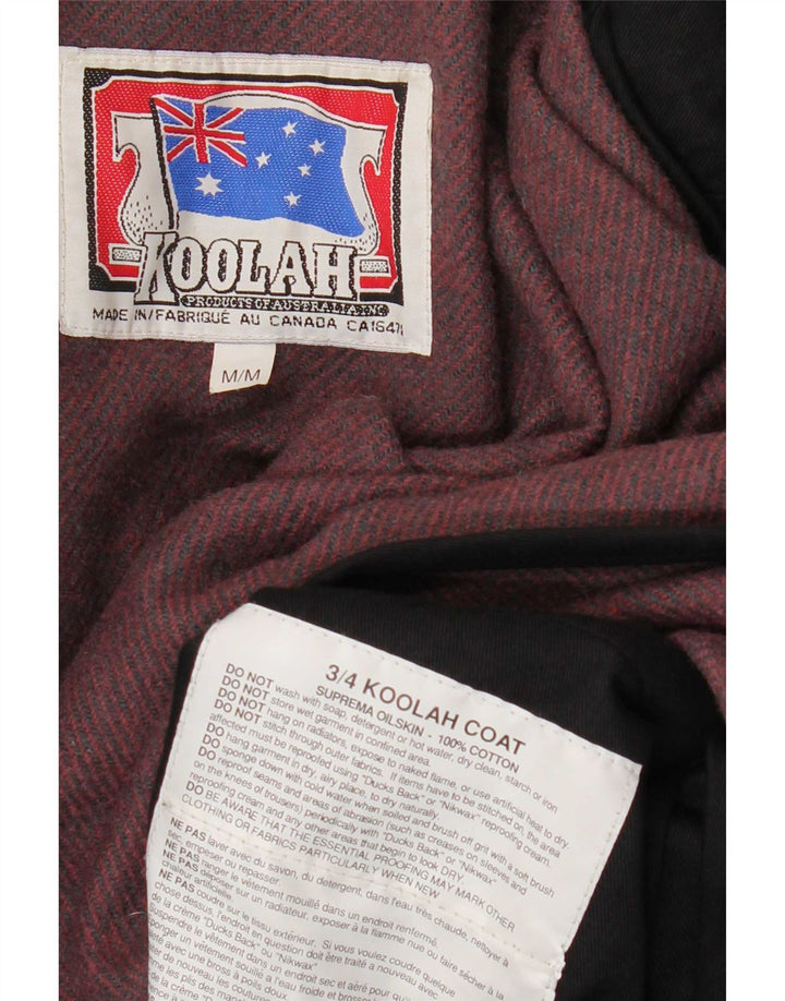 Koolah Damen Übergroßer Capelet-Mantel aus gewachster Baumwolle, UK 14, Mittelschwarz