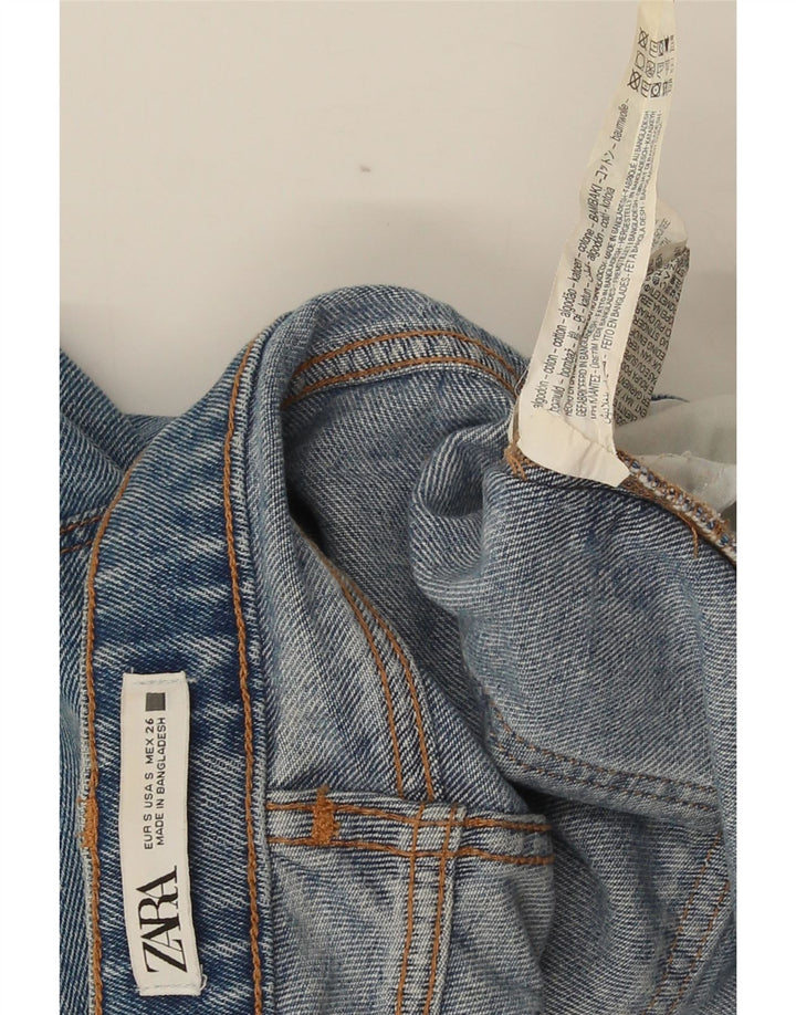 Zara Damen-Jeansshorts, Größe S, W26, Blau, Baumwolle