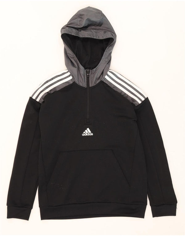 Adidas Jungen Aeroready Kapuzenpullover mit Reißverschluss, 11–12 Jahre, Schwarz, Farbblock