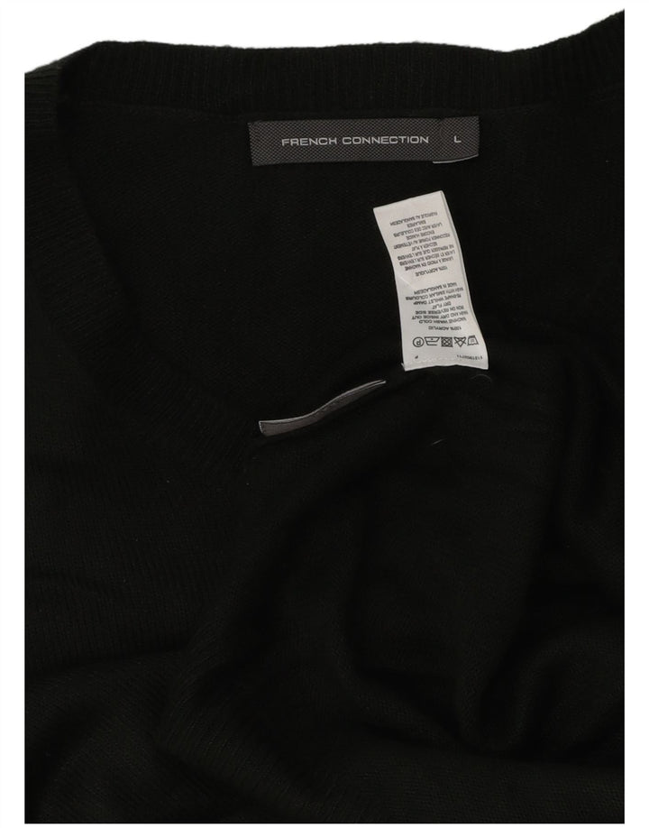 French Connection Herren-Pullover mit V-Ausschnitt, groß, Khaki, Acryl