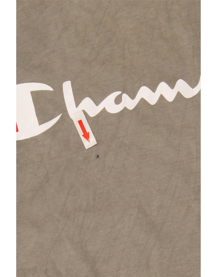 Champion Herren-Oberteil mit Kapuze und Grafik, langärmlig, Mittelgrau