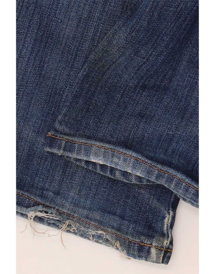Wrangler Damen Texas Stretch Distressed Straight Jeans W32 L32 Blaue Baumwolle