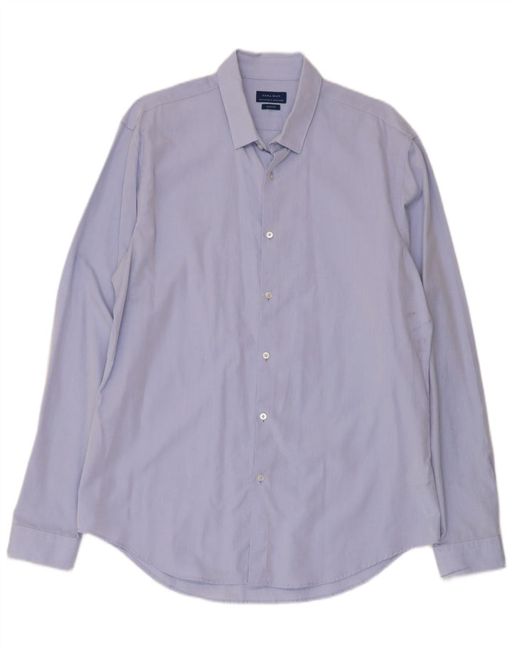 Zara Herren Slim Fit Hemd XL Blau Baumwolle