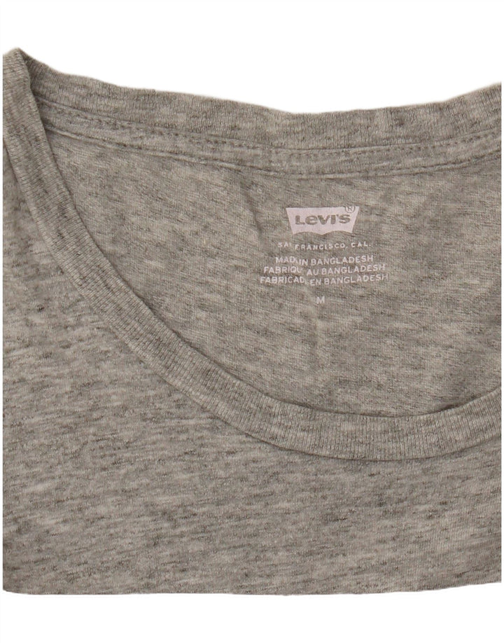 LEVI'S Damen Grafik-T-Shirt-Oberteil UK 12 Mittelgrau meliert