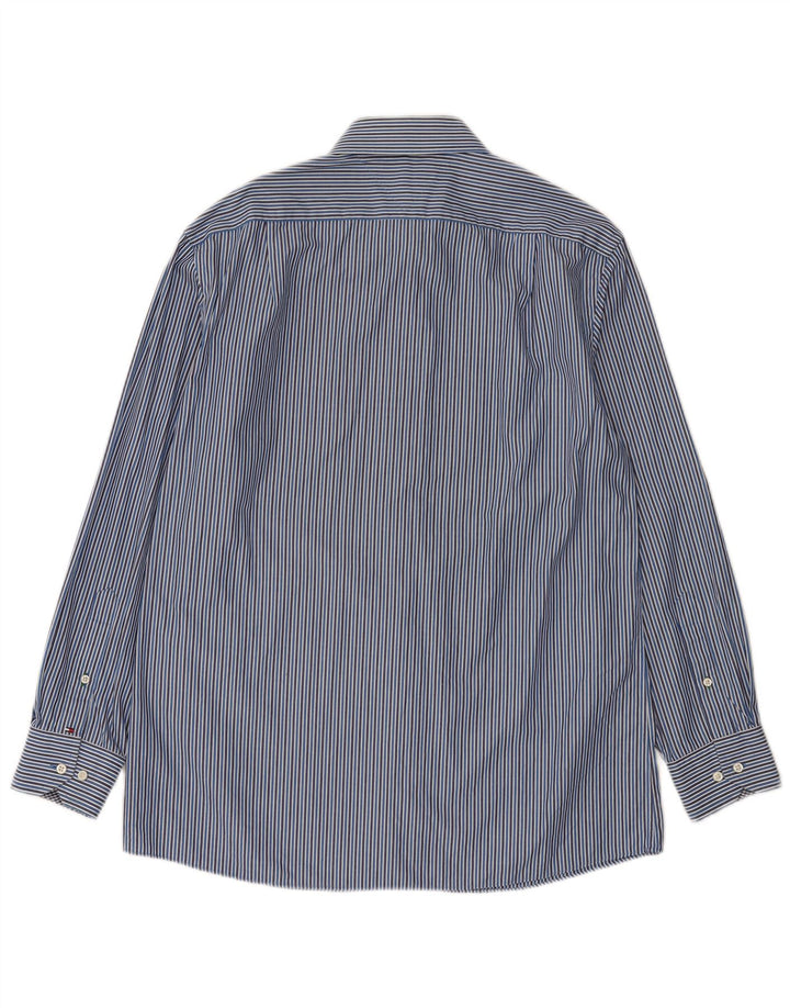 Tommy Hilfiger Herrenhemd, Größe 16, groß, blauer Nadelstreifen