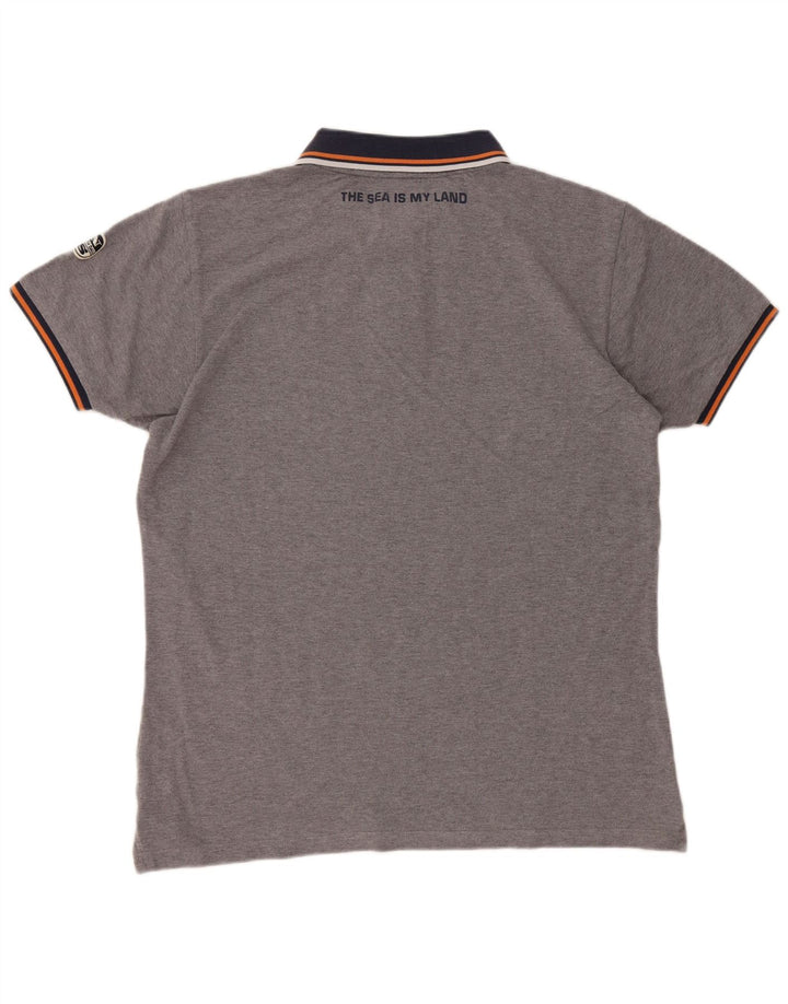 North Sails Herren-Poloshirt mit Grafik, XL, graue Baumwolle