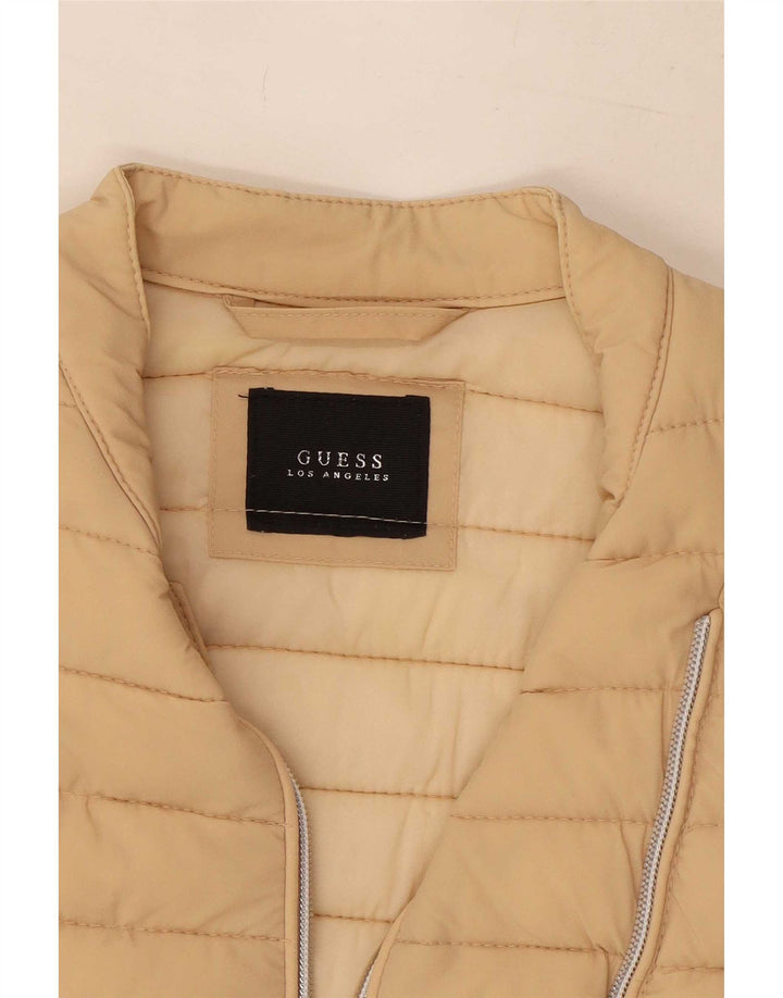 Guess Damen Wattierte Jacke UK 4 XS Beige Polyurethan