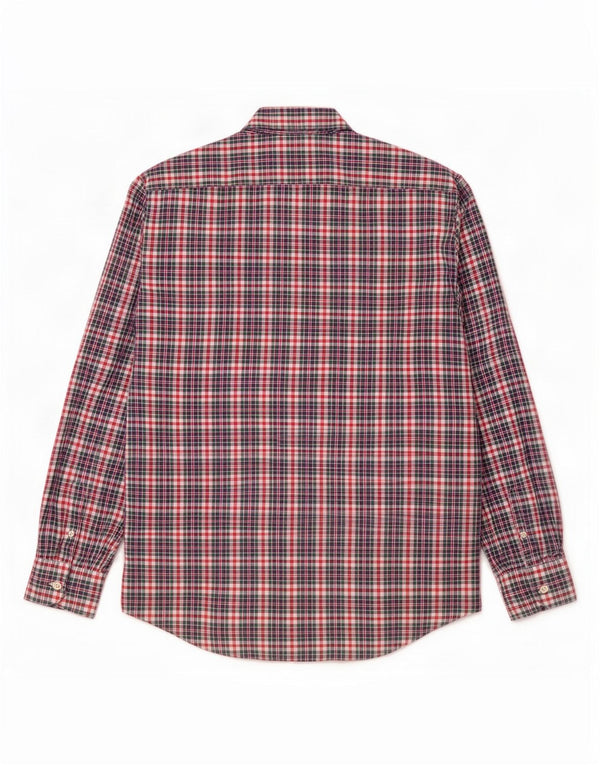 James Ross Mens Shirt Size 43 17 XL Navy Blue Check Cotton