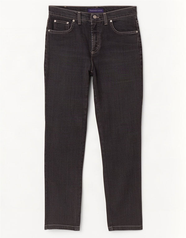 Trussardi Jeans Damen Straight W26 L28 Grau Baumwolle