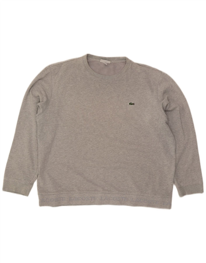 Lacoste Herren-Sweatshirt-Pullover, Größe 8 3XL, grau gefleckte Baumwolle
