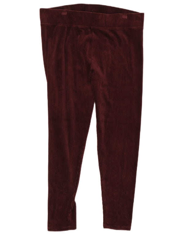 Marks & Spencer Cord-Leggings für Damen, UK 18, XL, Burgunderrot, Baumwolle