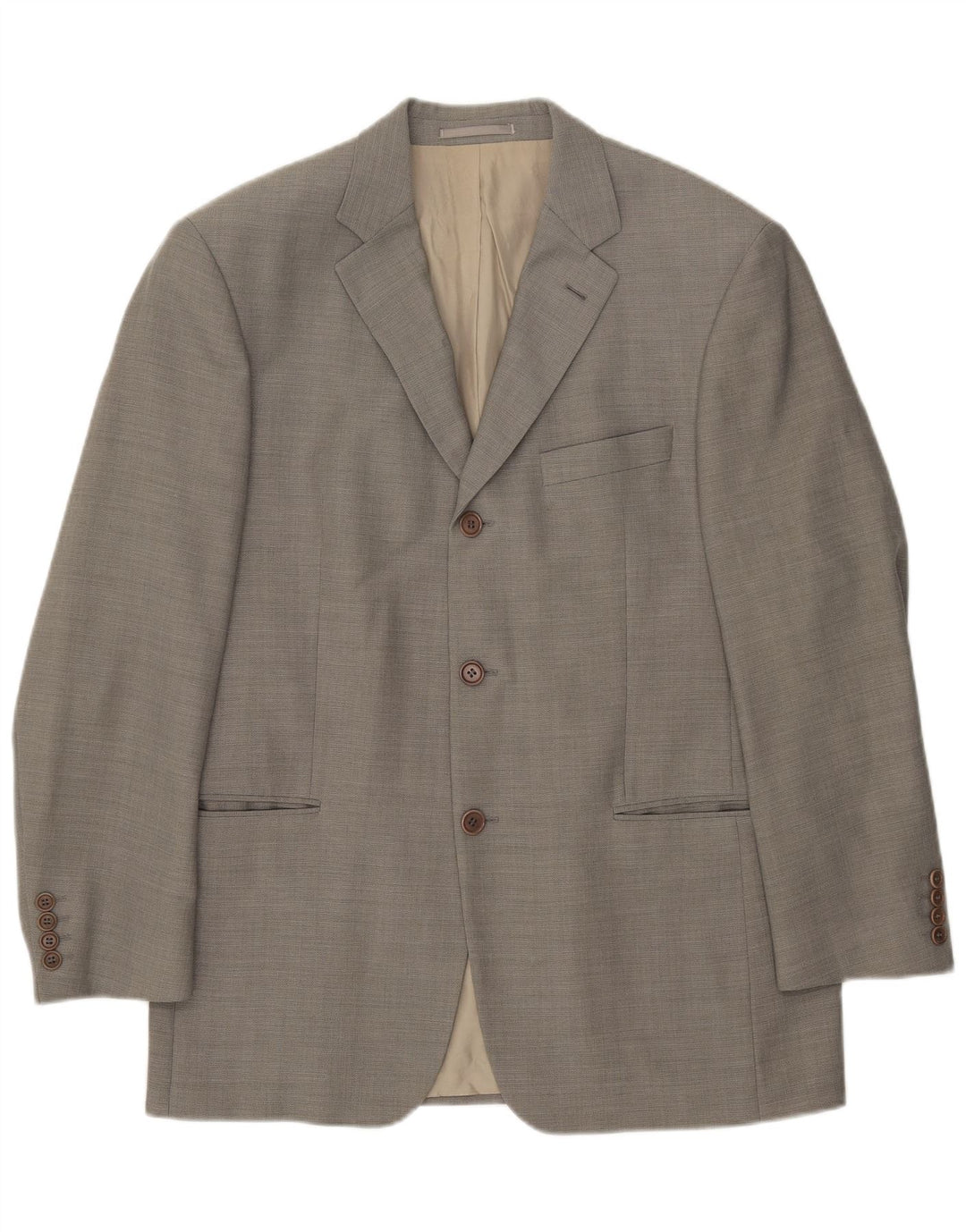 Hugo Boss Herren-Blazer mit 3 Knöpfen, EU 50, große graue Wolle