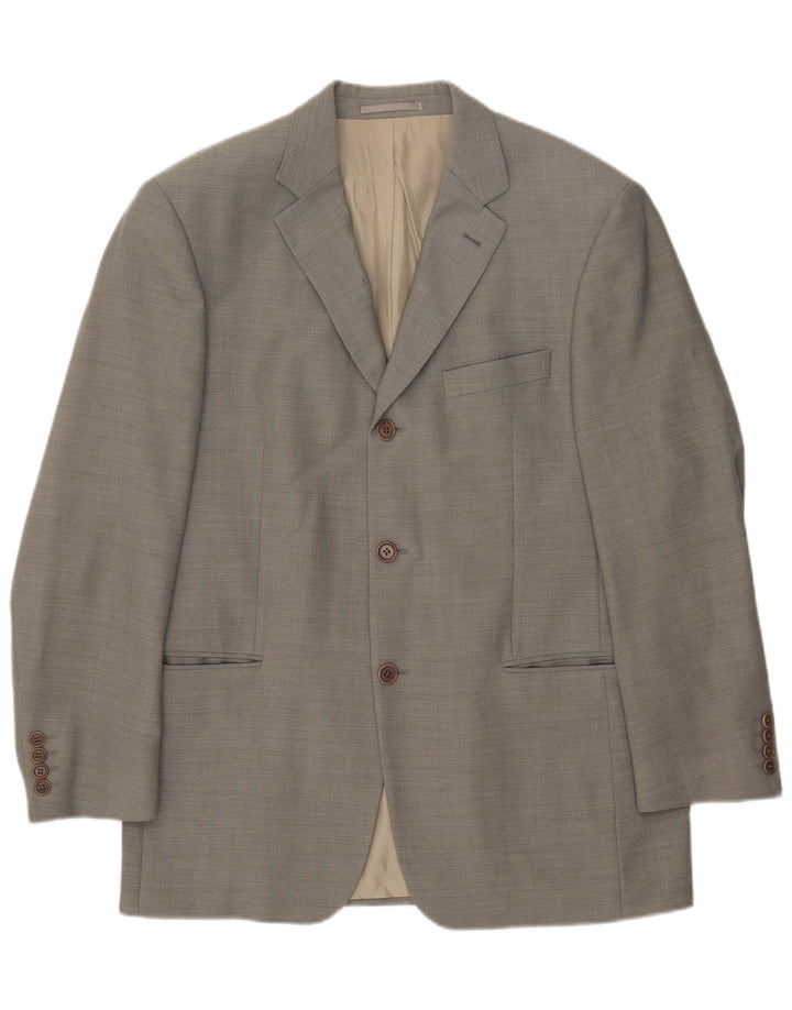 Hugo Boss Herren-Blazer mit 3 Knöpfen, EU 50, große graue Wolle