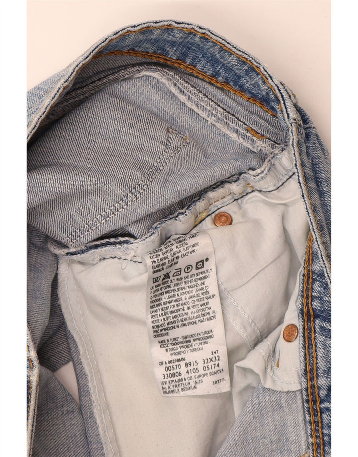 Levi's Damen 570 Denim Shorts W32 Große blaue Baumwolle