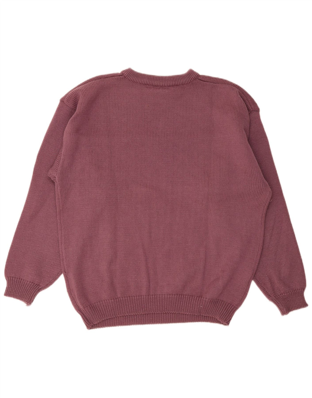 Vintage Herren Pullover mit Rundhalsausschnitt, groß, lila, Polyacryl