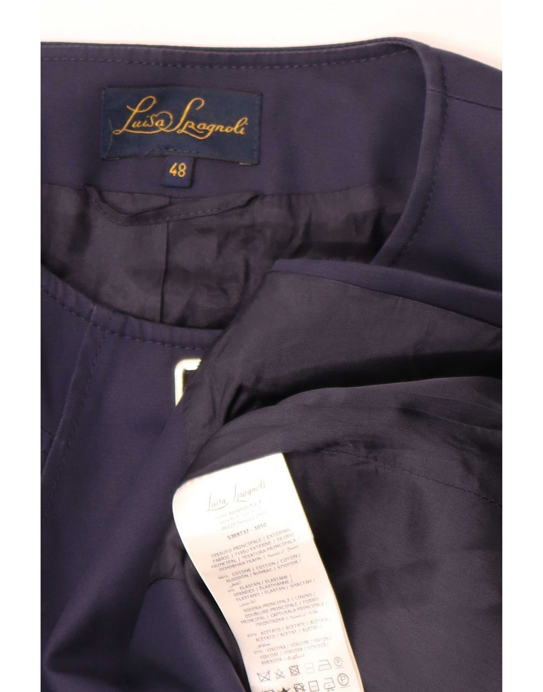 Luisa Spagnoli Damen 3-Knopf-Blazer mit 3/4-Ärmeln IT 48 XL Marineblau