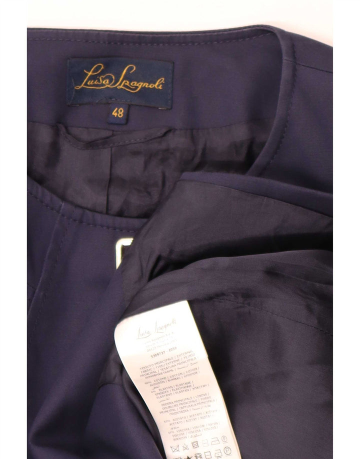 Luisa Spagnoli Damen 3-Knopf-Blazer mit 3/4-Ärmeln IT 48 XL Marineblau