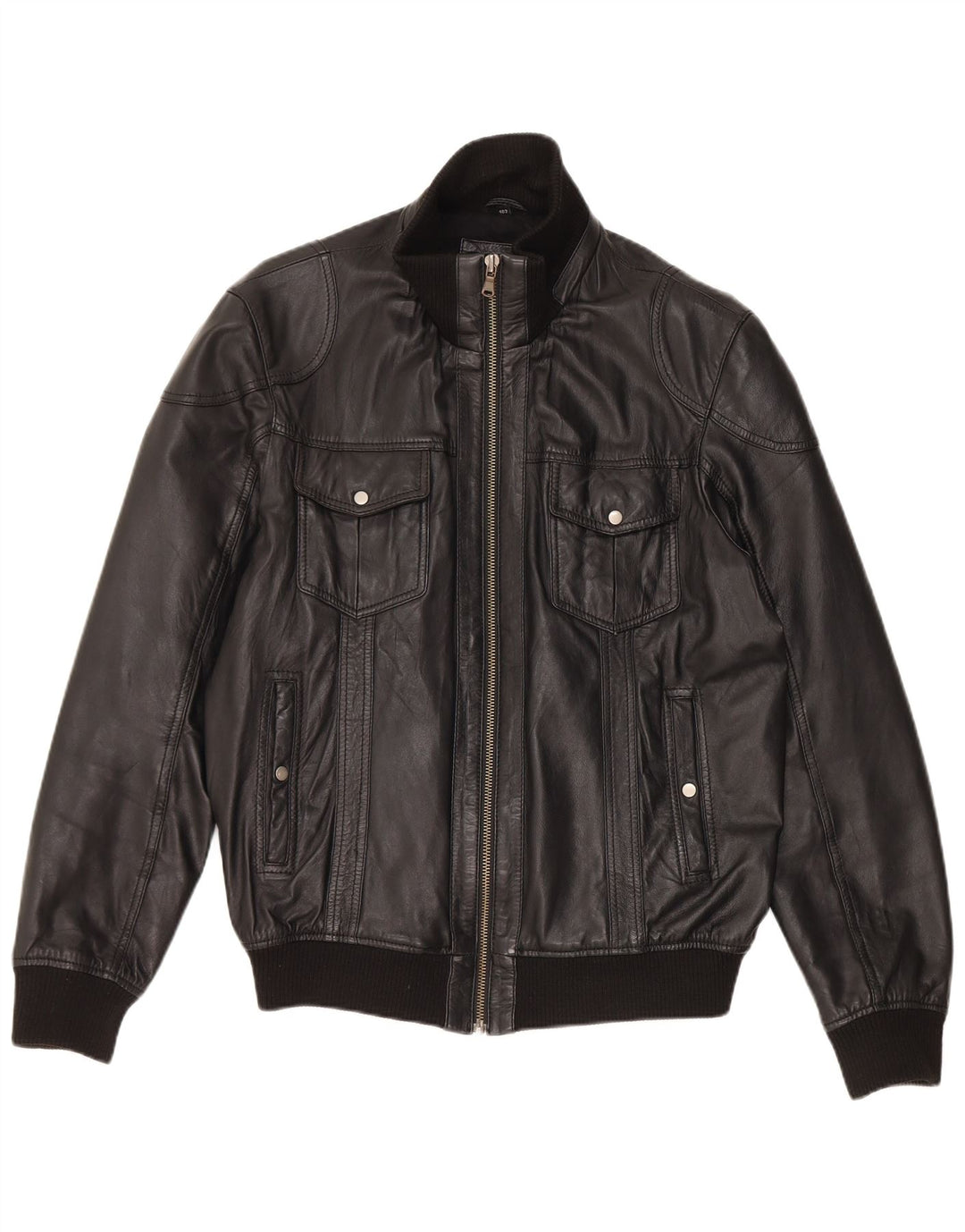 Vintage Herren Lederjacke UK 40 Großes schwarzes Leder