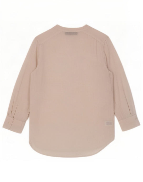 Zara Damen Übergroßes Hemd UK 6 XS Weißes Leinen