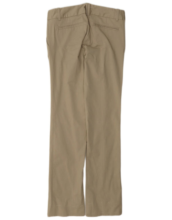 Zara Damen Bootcut Chino Hose EU 36 XS W26 L32 Beige Baumwolle