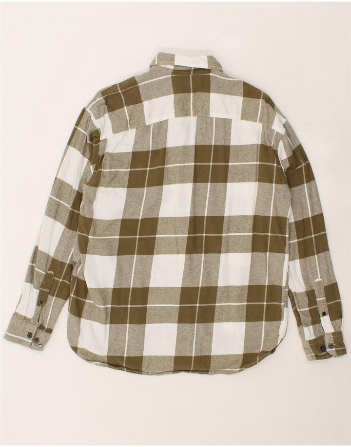 JACK & JONES Mens Flannel Shirt Medium Khaki Check Cotton Vintage Jack & Jones and Second-Hand Jack & Jones from Messina Hembry 