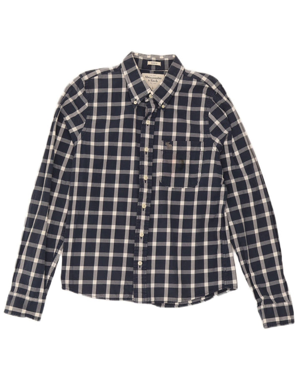 Abercrombie & Fitch Herren-Muskelhemd, groß, marineblau, kariert