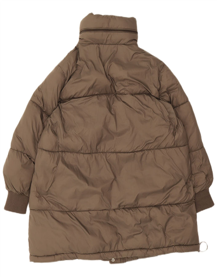 Zara Damen-Kapuzen-Übergröße, gepolsterter Mantel, UK 10, Größe S, braun, Polyester