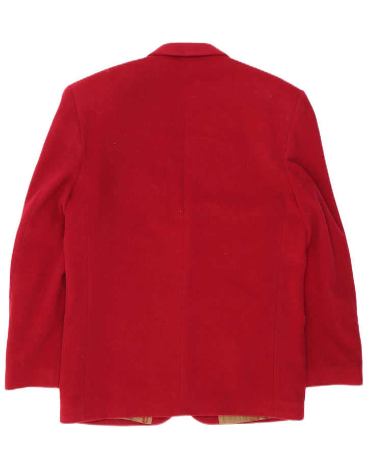 Vintage Herren 2-Knopf-Blazerjacke IT 48 Mittelrote Wolle