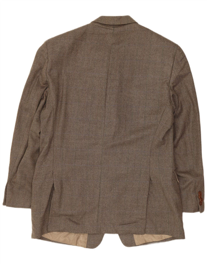 MICHAEL KORS Herren 3-Knopf-Blazerjacke UK 42 XL Braune Lammwolle