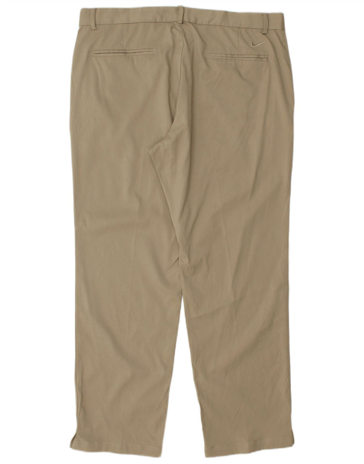 NIKE Mens Dri Fit Straight Chino Trousers W36 L30  Beige Polyester