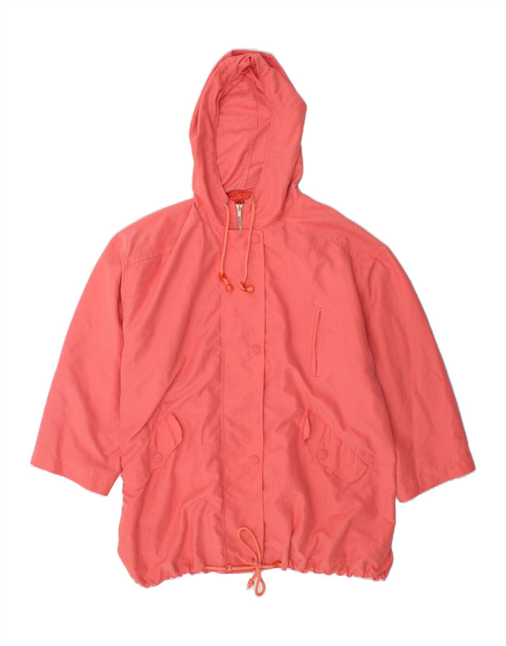 SISLEY Womens Oversized Hooded Overcoat UK 10 Small Pink Polyester Vintage Sisley and Second-Hand Sisley from Messina Hembry 