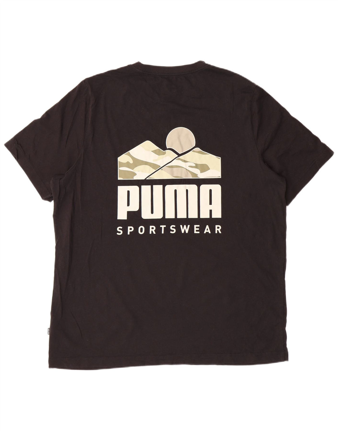 PUMA Mens Graphic T-Shirt Top XL Black Cotton