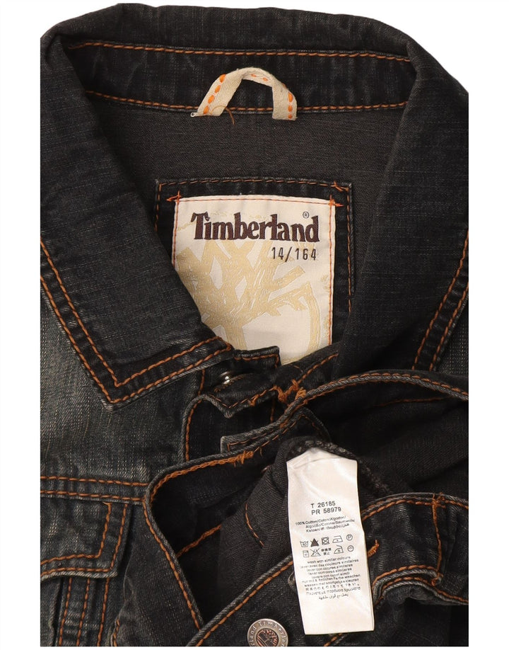 TIMBERLAND Jeansjacke für Jungen, 13–14 Jahre, graue Baumwolle