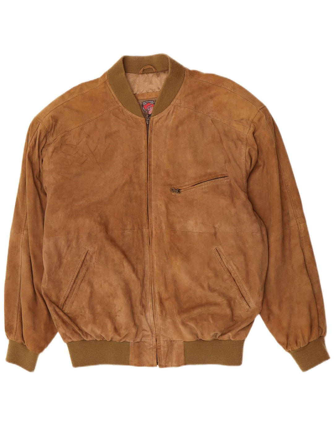 Vintage Herren Bomber Wildlederjacke UK 44 2XL Braunes Leder