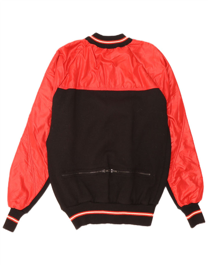 Santini Herren Bomberjacke UK 38 Mittelrote Colourblock-Wolle