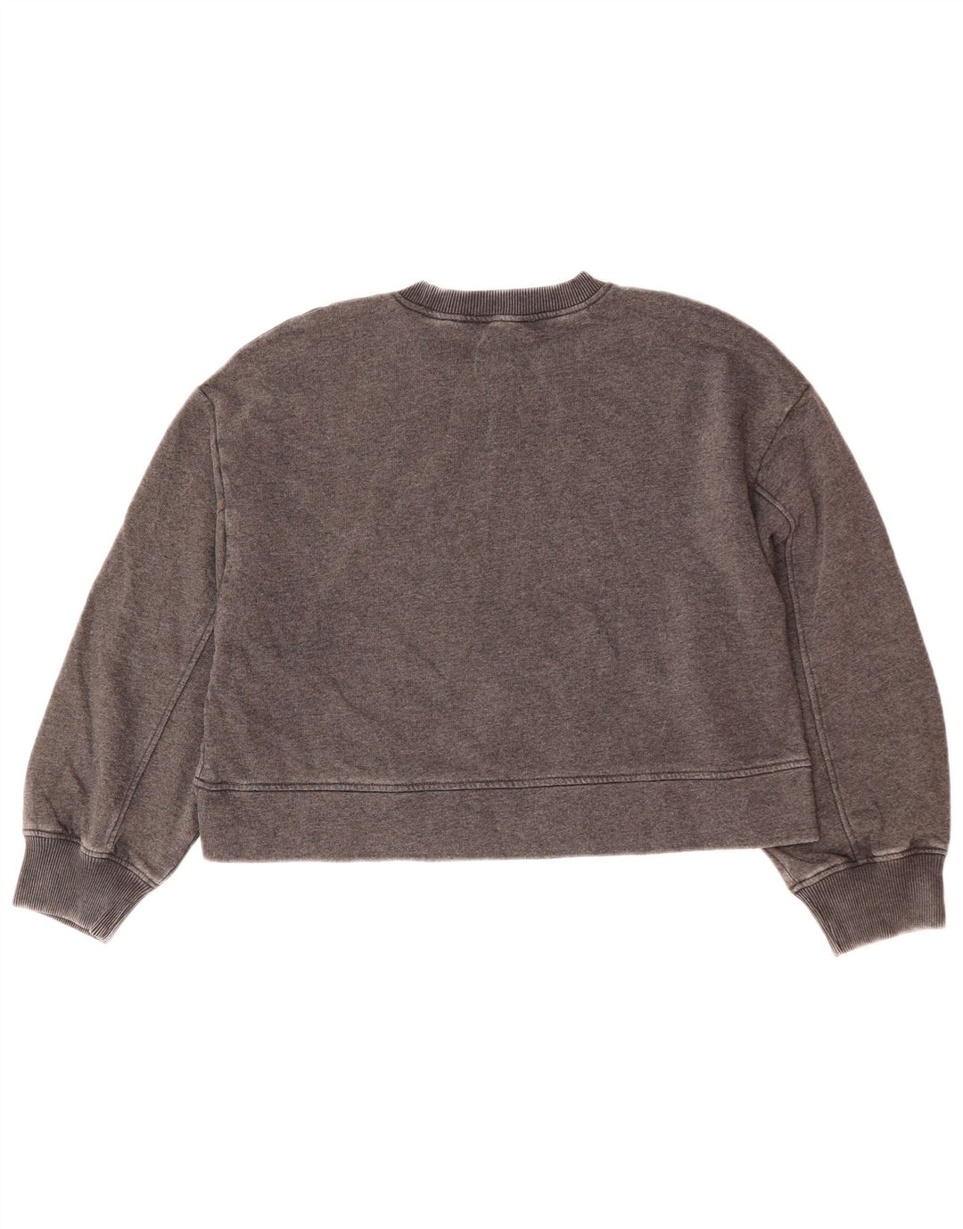 Zara Damen Crop Oversized Sweatshirt Pullover UK 10 Small Graue Baumwolle