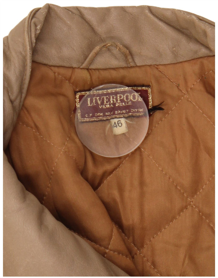 Liverpool Damen Lederjacke IT 46 Large Beige Leder