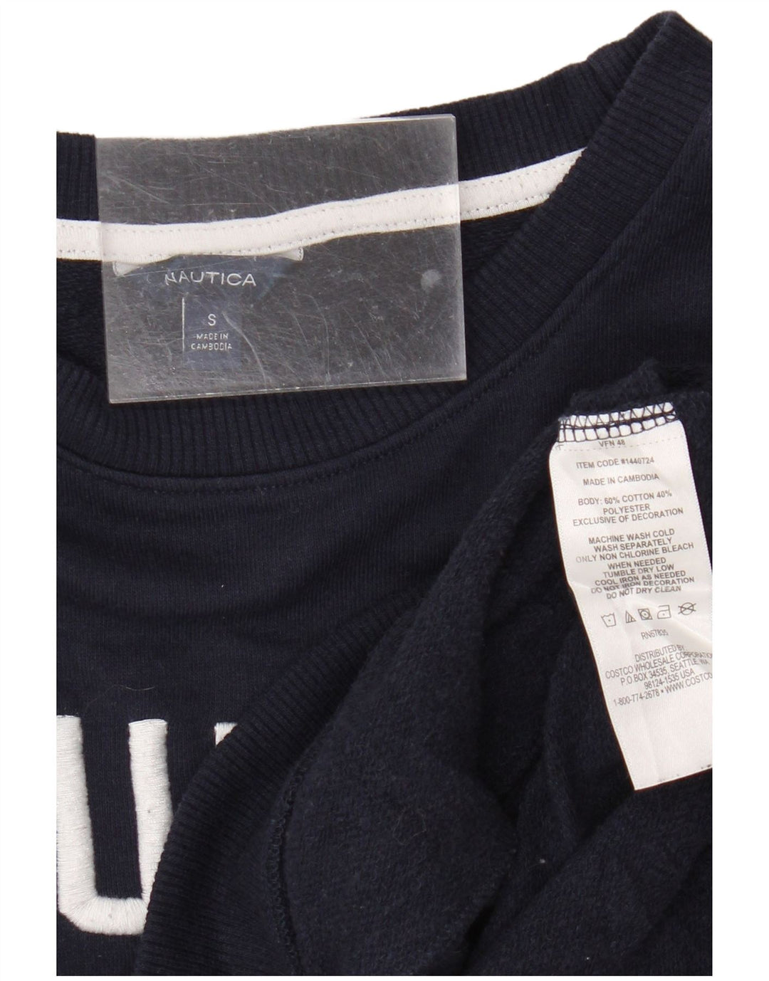 Nautica Womens Graphic Oversized Sweatshirt Pullover UK 10 Small Marineblau