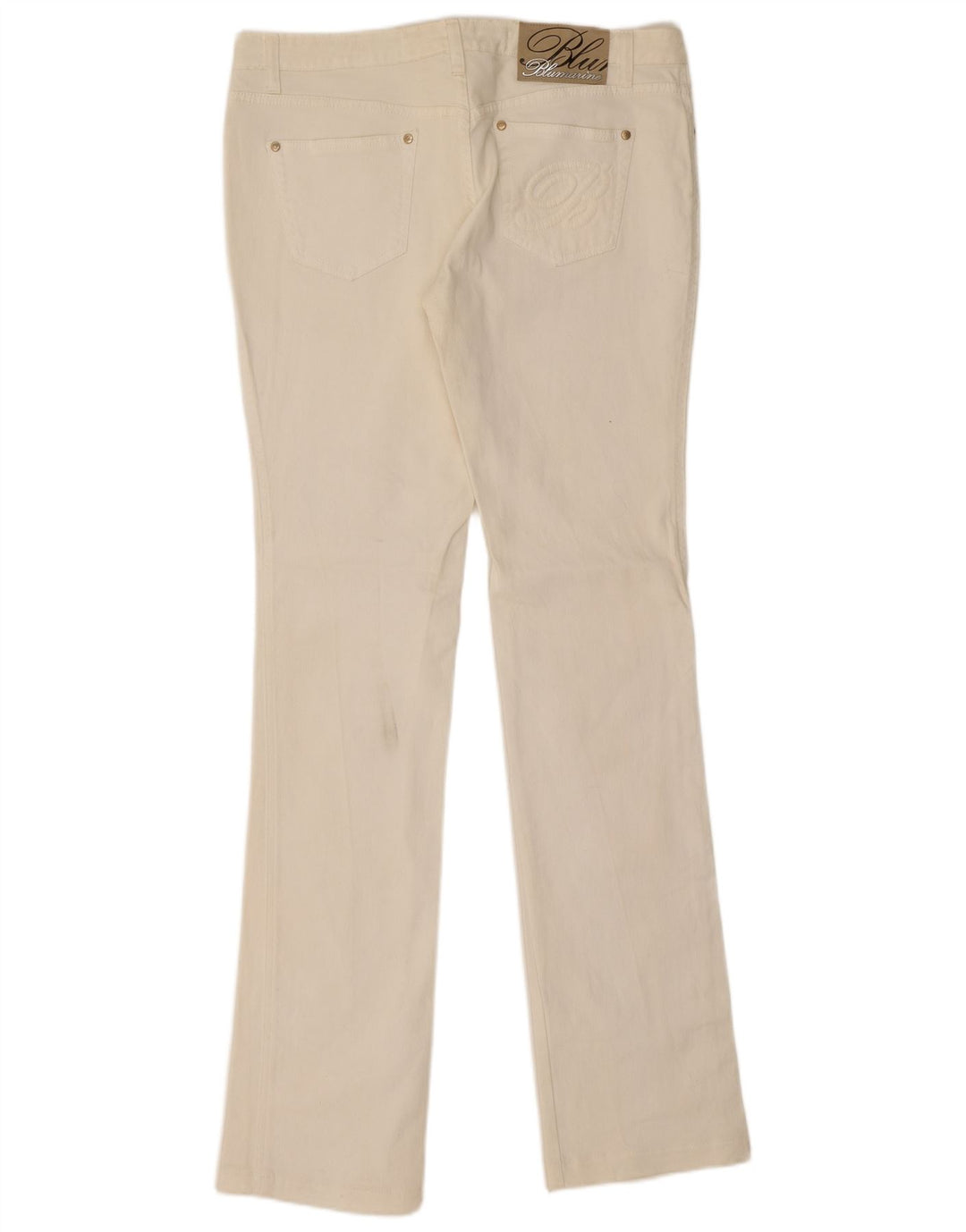 Slim Bootcut-Jeans für Damen von Blumarine, W30, L35, weiße Baumwolle