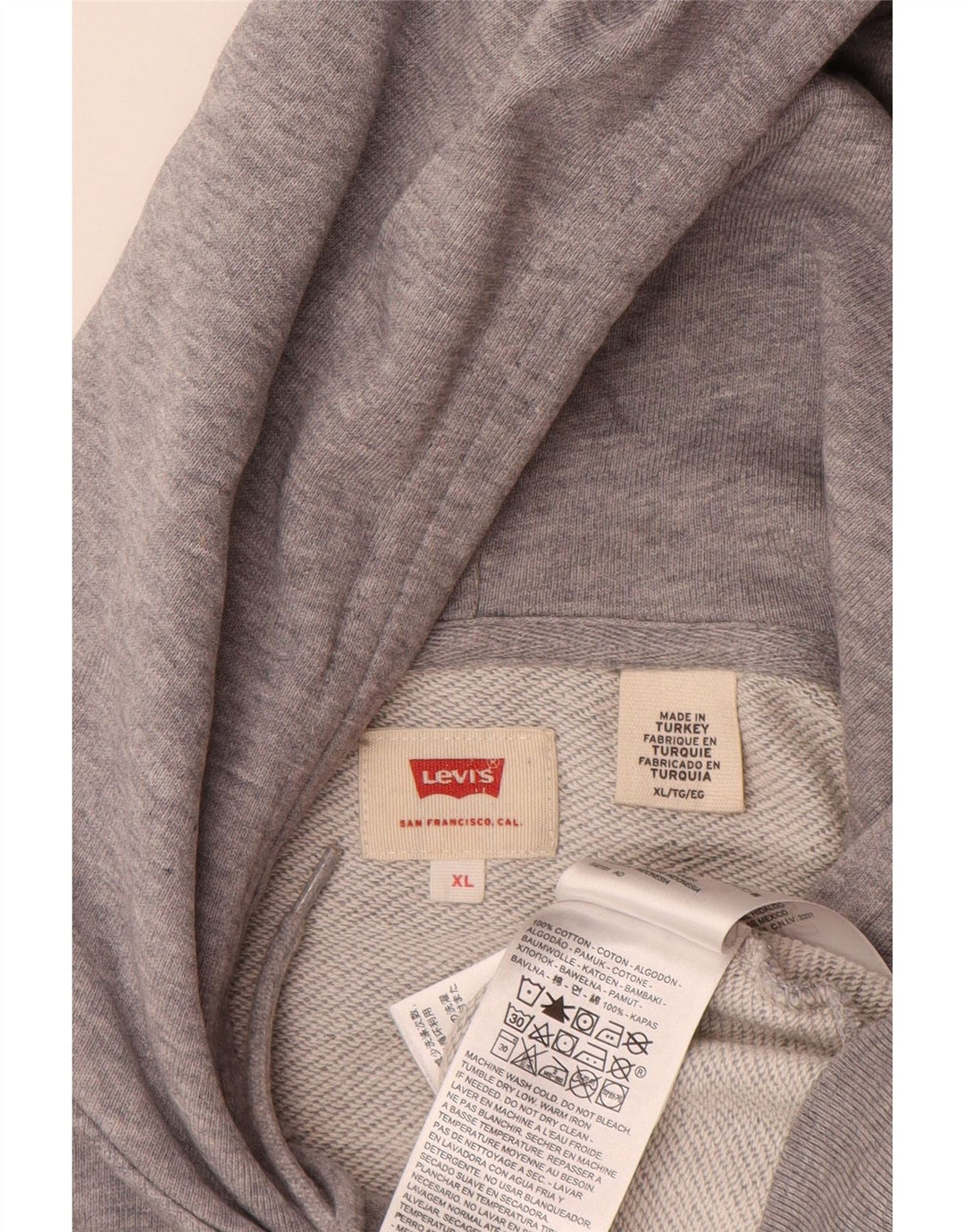 Levi's Herren-Kapuzenpullover mit Grafik, XL, graue Baumwolle