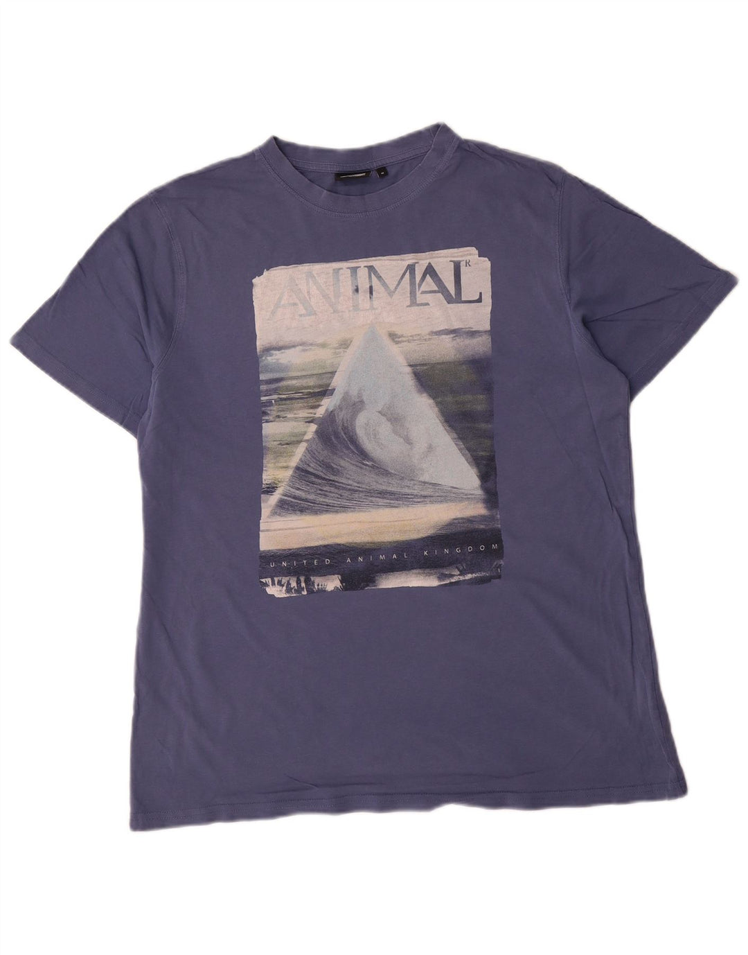 Animal-Grafik-T-Shirt-Oberteil für Herren aus mittelblauer Baumwolle