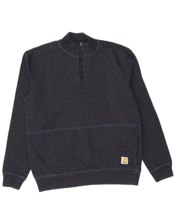 Pierre Cardin Herren-Sweatshirt mit Reißverschluss am Hals, Größe S, marineblaue Baumwolle