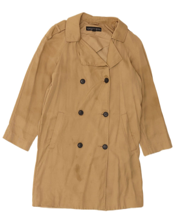 Topshop Womens Petite Trenchcoat UK 4 XS Beige Lyocell
