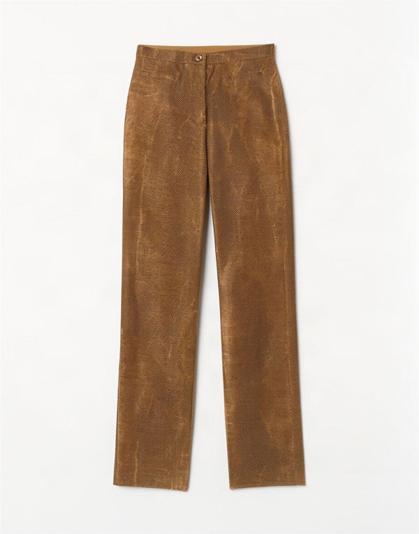 Vintage Damen High Waist Freizeithose IT 42 Medium W26 L31 Braun