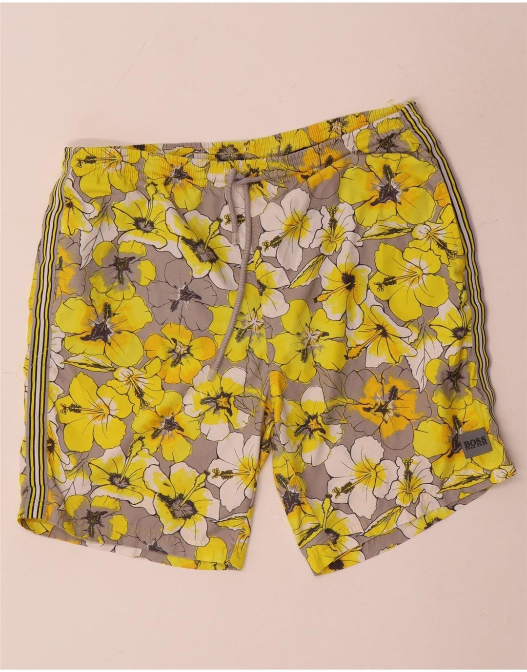 Hugo Boss Herren-Badeshorts, mittelgroß, mehrfarbig, Blumenmuster