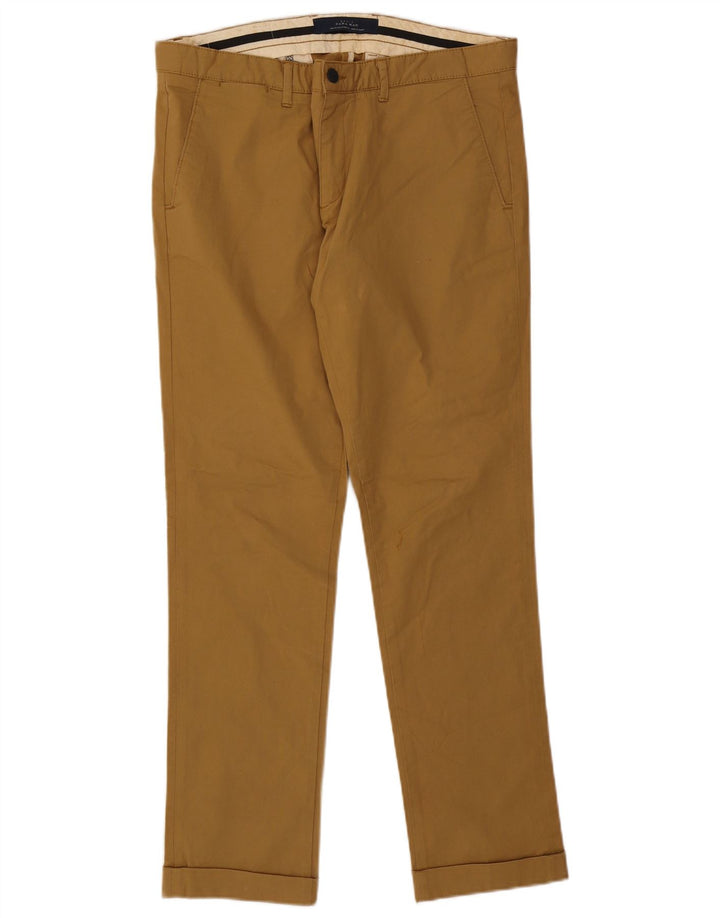 Gerade Chino-Hose für Herren von ZARA, EU 44, Größe L, W34, L32, Beige