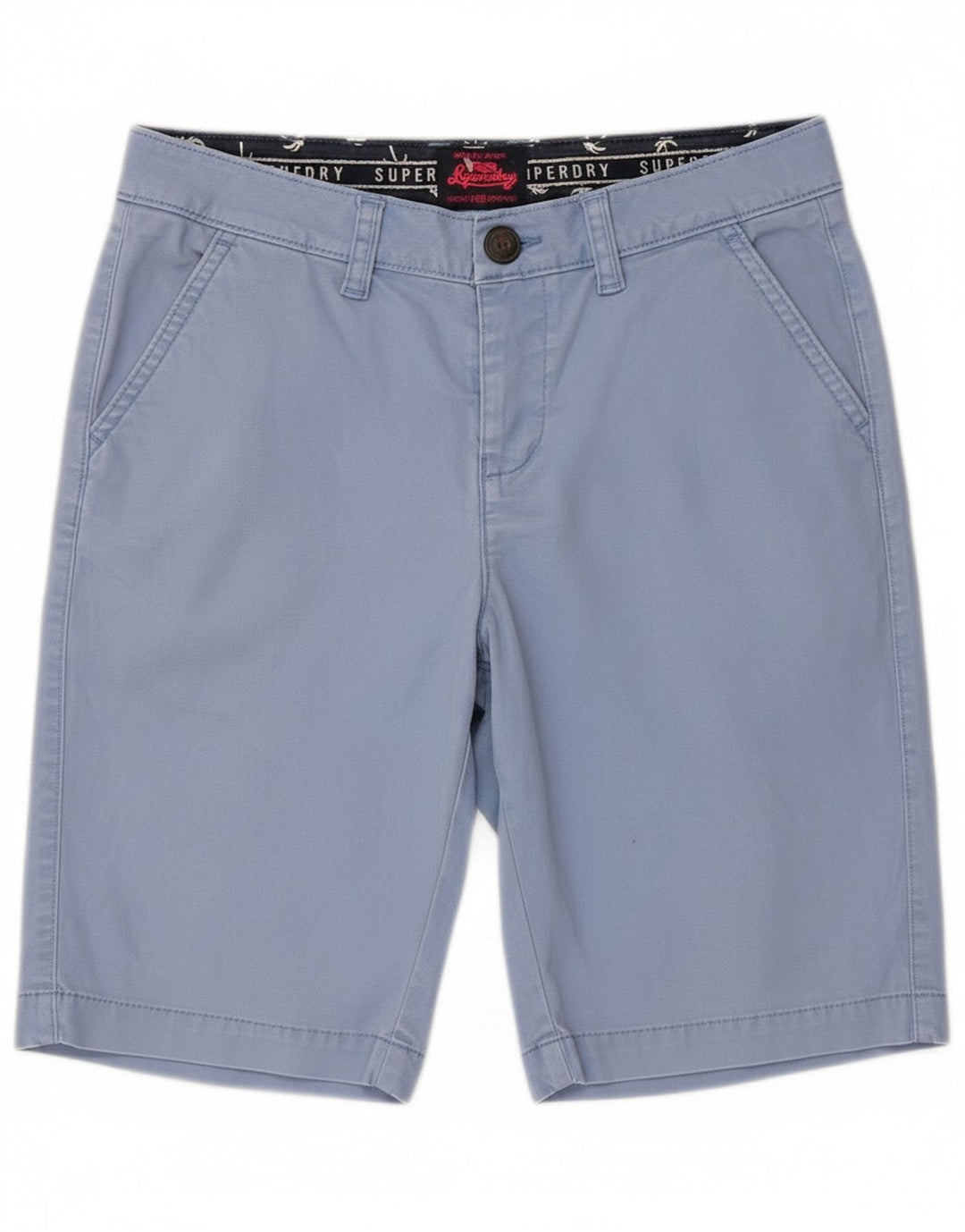 Superdry Herren Chinoshorts XS W30 Blaue Baumwolle