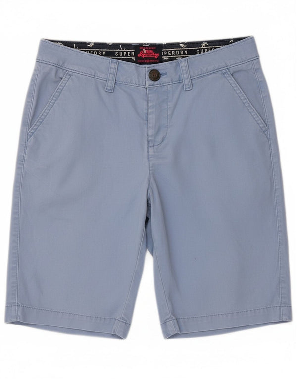 Superdry Herren Chinoshorts XS W30 Blaue Baumwolle